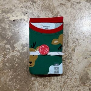 Carter's Green and Red Santa Pajama Set